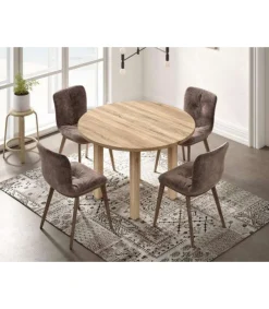 Mesa extensible Pablo en roble cambrian. 94/124 x 94 cm x 76 cm