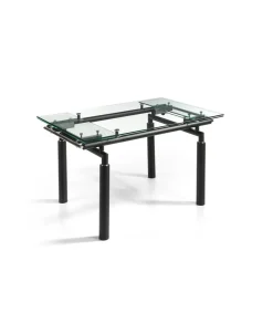 Mesa extensible rectangular sobre de vidrio Camelia, 140/200 x 90 x 76 cm (largo x ancho x alto)