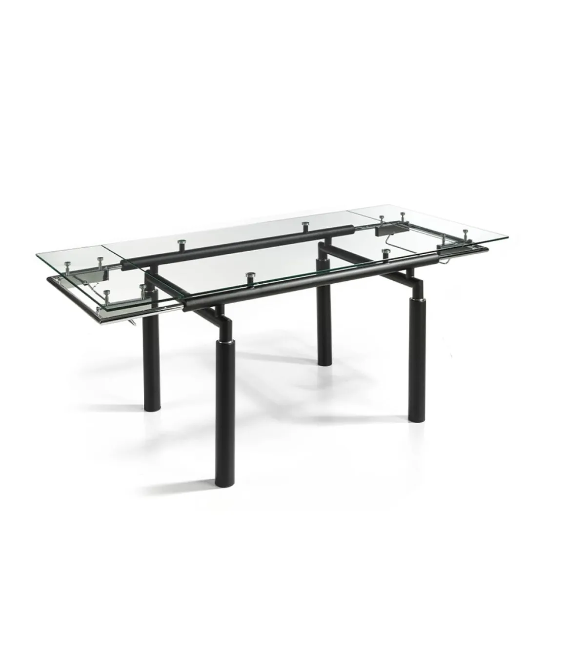 Mesa extensible rectangular sobre de vidrio Camelia, 140/200 x 90 x 76 cm (largo x ancho x alto)