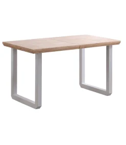 Mesa extensible Roma Roble nordish patas blancas 77 cm(alto)140-180-220 cm(ancho)80 cm(largo)