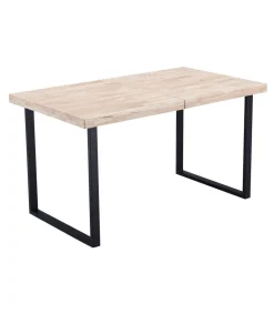 Mesa extensible STEVE Roble Nordish/Negro 76 cm(alto)140-180 cm(ancho)80 cm(largo)