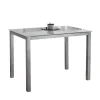 Mesa fija cocina cristal blanco patas grises 75 cm(alto)105 cm(ancho) 60 cm(fondo).