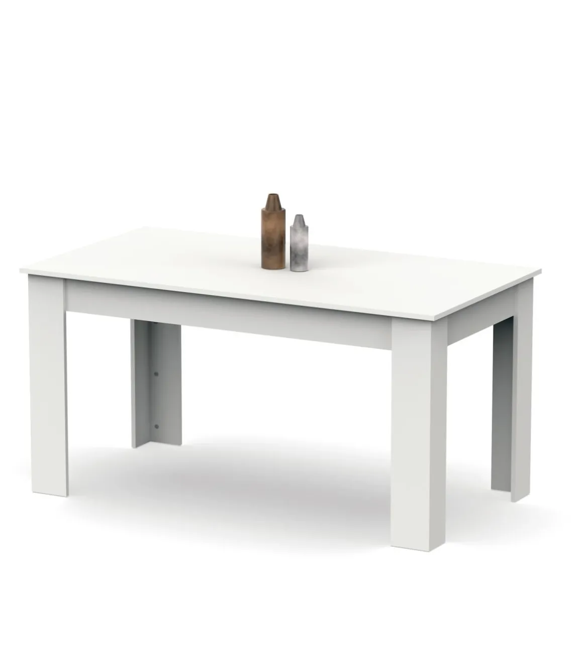 Mesa fija Kia para salón, cocina acabado blanco, 77 cm(alto)140 cm(ancho)80 cm(largo)