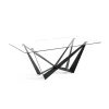 Mesa fija rectangular de vidrio templado Angela, 200 x 100 x 76 cm (ancho x ancho x alto)