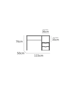 Mesa oficina o despacho Eko acabado roble cambrian, 76 cm(alto)115 cm(ancho)50 cm(fondo)