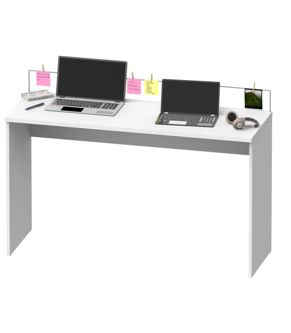 Mesa oficina o despacho Haley acabado blanco 77/89 cm(alto)131.5 cm(ancho)45 cm(fondo)
