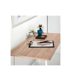 Mesa oficina o despacho patas metálicas en acabado roble/blanco 76 cm(alto)100 cm(ancho)52 cm(largo)