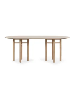 Mesa ovalada para comedor modelo Junco acabado natural, 100cm(ancho) 75cm(alto) 200cm (largo)