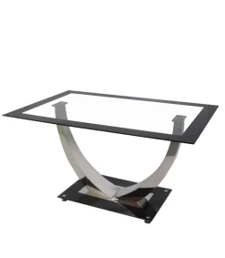 Mesa para cocina, comedor fija Md-Ubrique acabado negro, 140cm(ancho) 75cm(altura) 90cm(fondo).