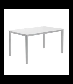 Mesa para cocina, comedor fija acabado cristal blanco, 140cm(ancho) 75cm(altura) 90cm(fondo).
