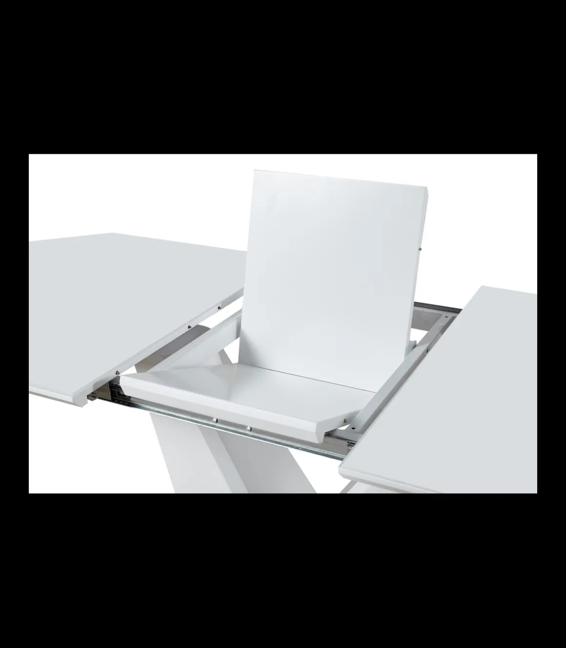 Mesa para comedor extensible Md-UVE acabado blanco, 160/200cm(ancho) 76cm(altura) 90cm(fondo).