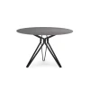 Mesa para comedor redonda fija Md-Malena acabado cerámica gris claro, 120cm(ancho) 76cm(altura) 120cm(fondo).