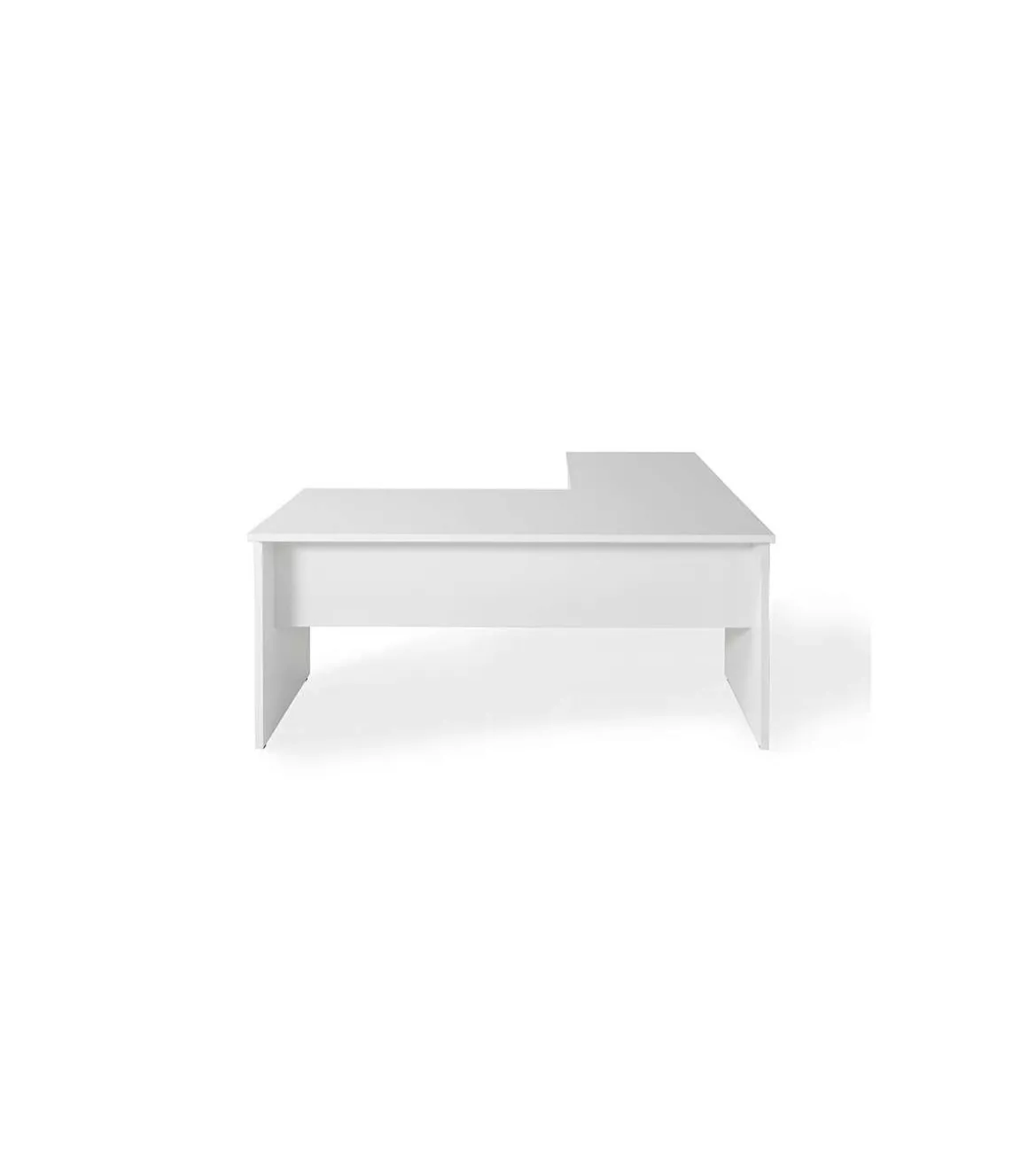 Mesa para oficina o estudio esquinero acabado blanco, 73/75 cm(alto)140/180 cm(ancho)80/60 cm(fondo)