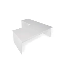 Mesa para oficina o estudio esquinero acabado blanco, 73/75 cm(alto)140/180 cm(ancho)80/60 cm(fondo)