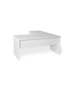 Mesa para oficina o estudio esquinero acabado blanco, 73/75 cm(alto)140/180 cm(ancho)80/60 cm(fondo)