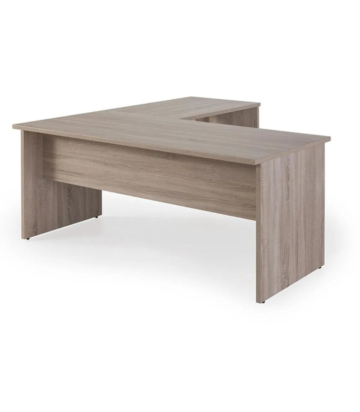 Mesa para oficina o estudio esquinero acabado olmo claro, 73/75 cm(alto)140/180 cm(ancho)80/60 cm(fondo)