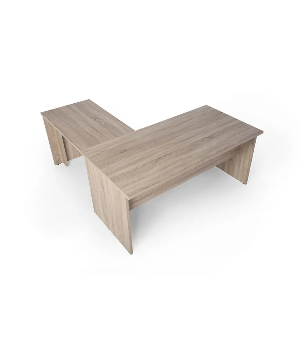 Mesa para oficina o estudio esquinero acabado olmo claro, 73/75 cm(alto)140/180 cm(ancho)80/60 cm(fondo)