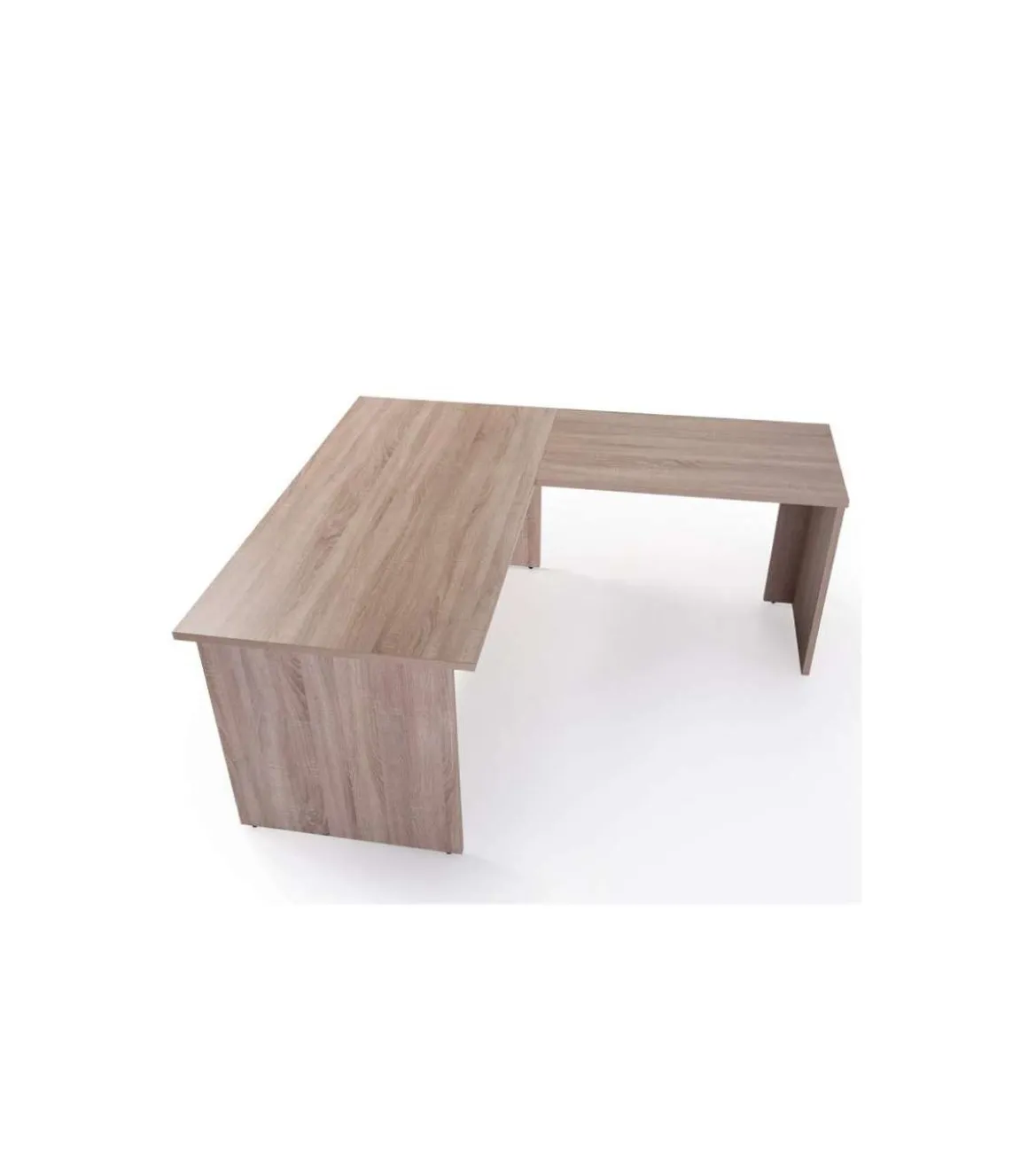 Mesa para oficina o estudio esquinero acabado olmo claro 73 cm(alto)160/180 cm(ancho)80/60 cm(fondo)
