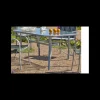 Mesa para terraza jardín en acero Seul-150, en acabado color plata.