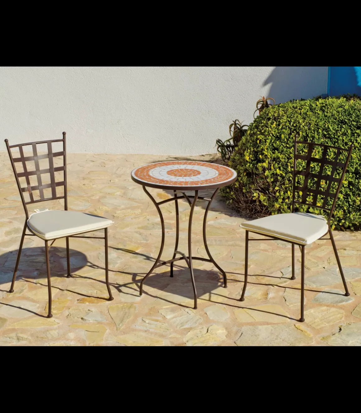 Mesa para terraza jardín mosaico Málaga-60, (Diámetro-Alto): 60Øx72H cm.