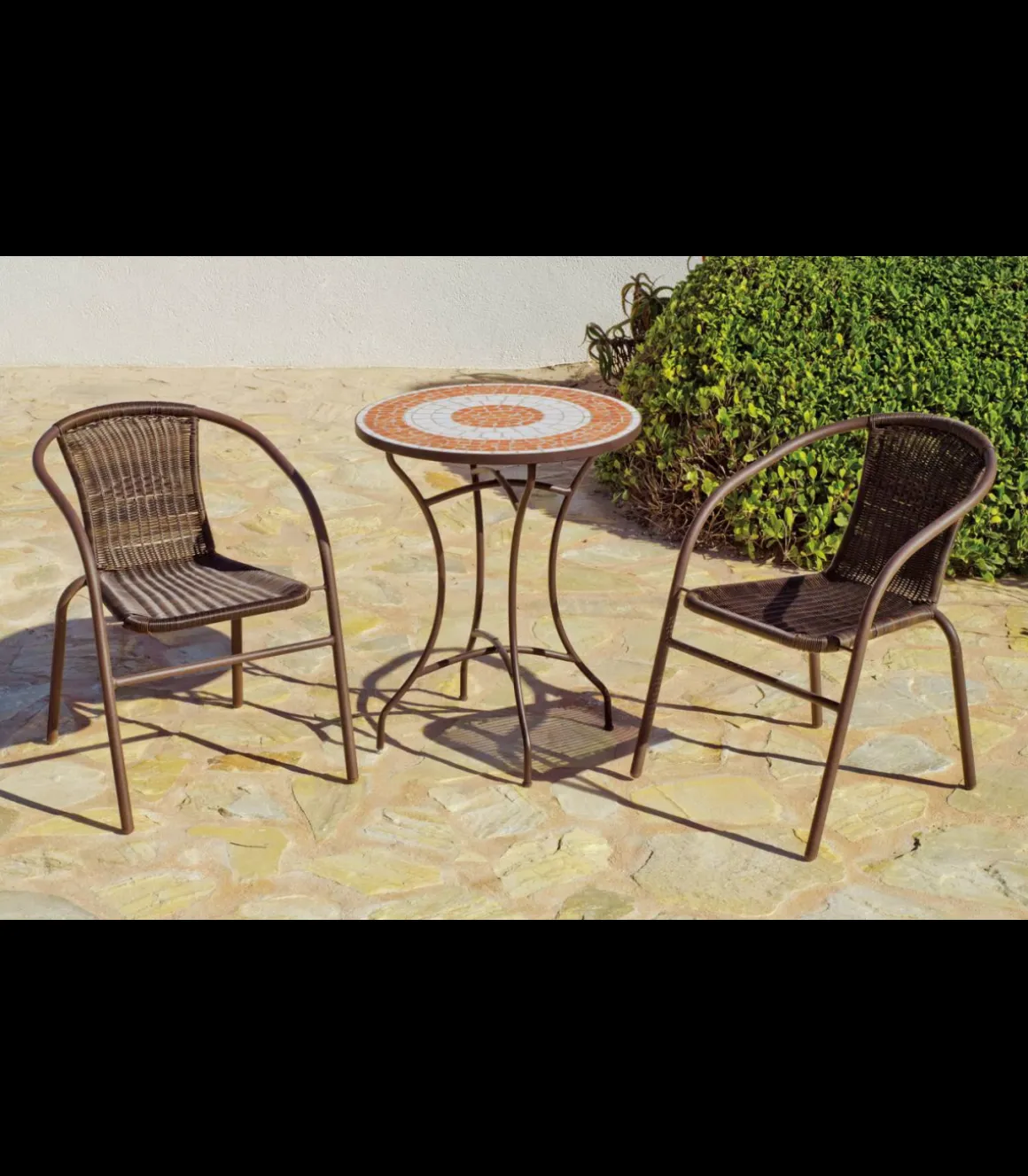 Mesa para terraza jardín mosaico Málaga-60, (Diámetro-Alto): 60Øx72H cm.
