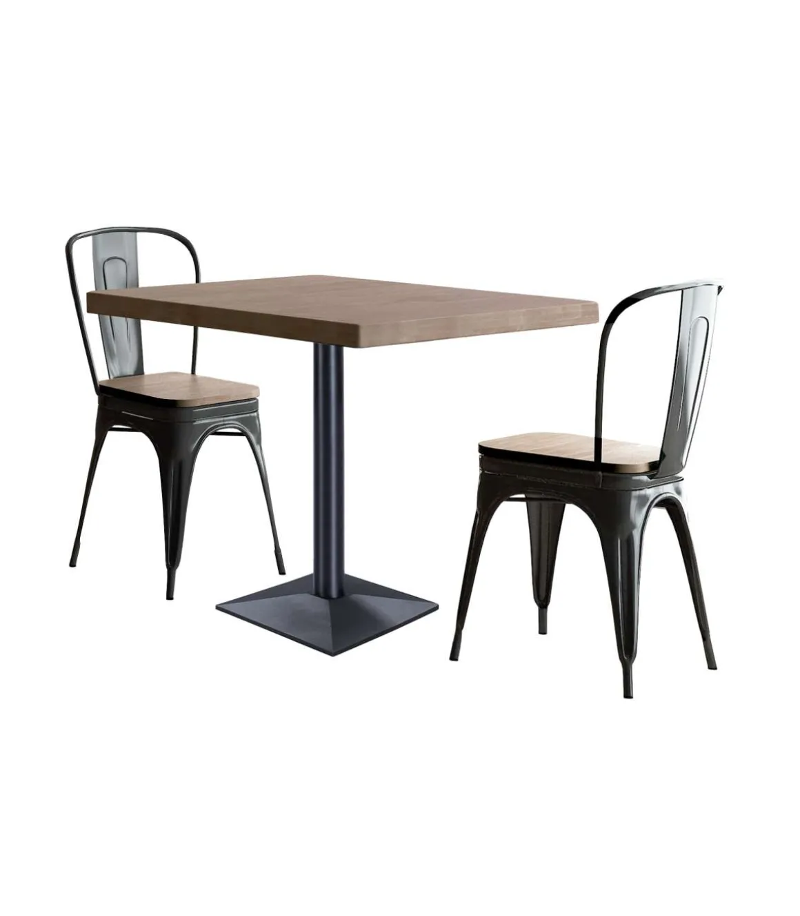 Mesa rectangular Bar Moss acabado oscuro /negro, 74cm(alto) 80cm(ancho) 60cm(largo)