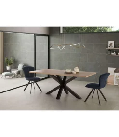Mesa rectangular de comedor Caeli acabado natural, 76cm(alto) 100cm(ancho) 180cm(largo)