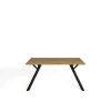 Mesa rectangular de comedor Paula acabado natural, 76cm(alto) 90cm(ancho) 160cm(largo)