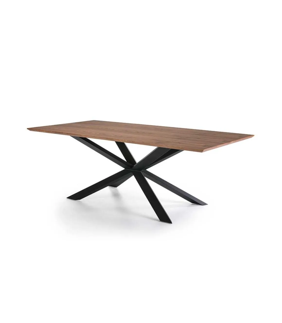 Mesa rectangular en chapa de nogal Nerea, 200 x 100 x 76 cm (largo x ancho x alto)