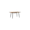 Mesa rectangular extensible Md-Artic acabado oak/negro, 75cm(alto ) 100/140cm(ancho) 100cm(largo)