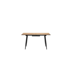 Mesa rectangular extensible Md-Artic acabado oak/negro, 75cm(alto ) 100/140cm(ancho) 100cm(largo)
