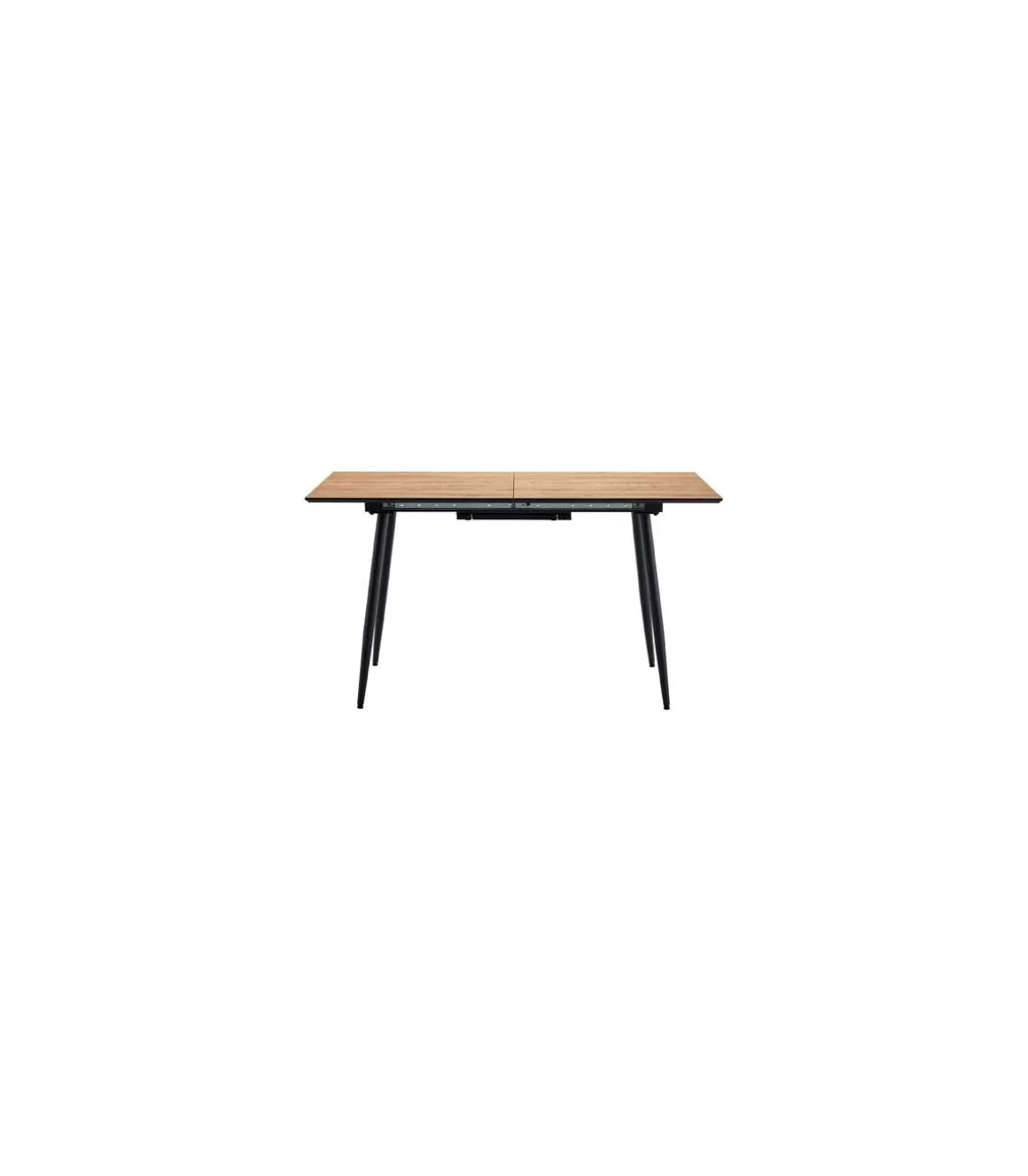 Mesa rectangular extensible Md-Artic acabado oak/negro, 75cm(alto ) 100/140cm(ancho) 100cm(largo)