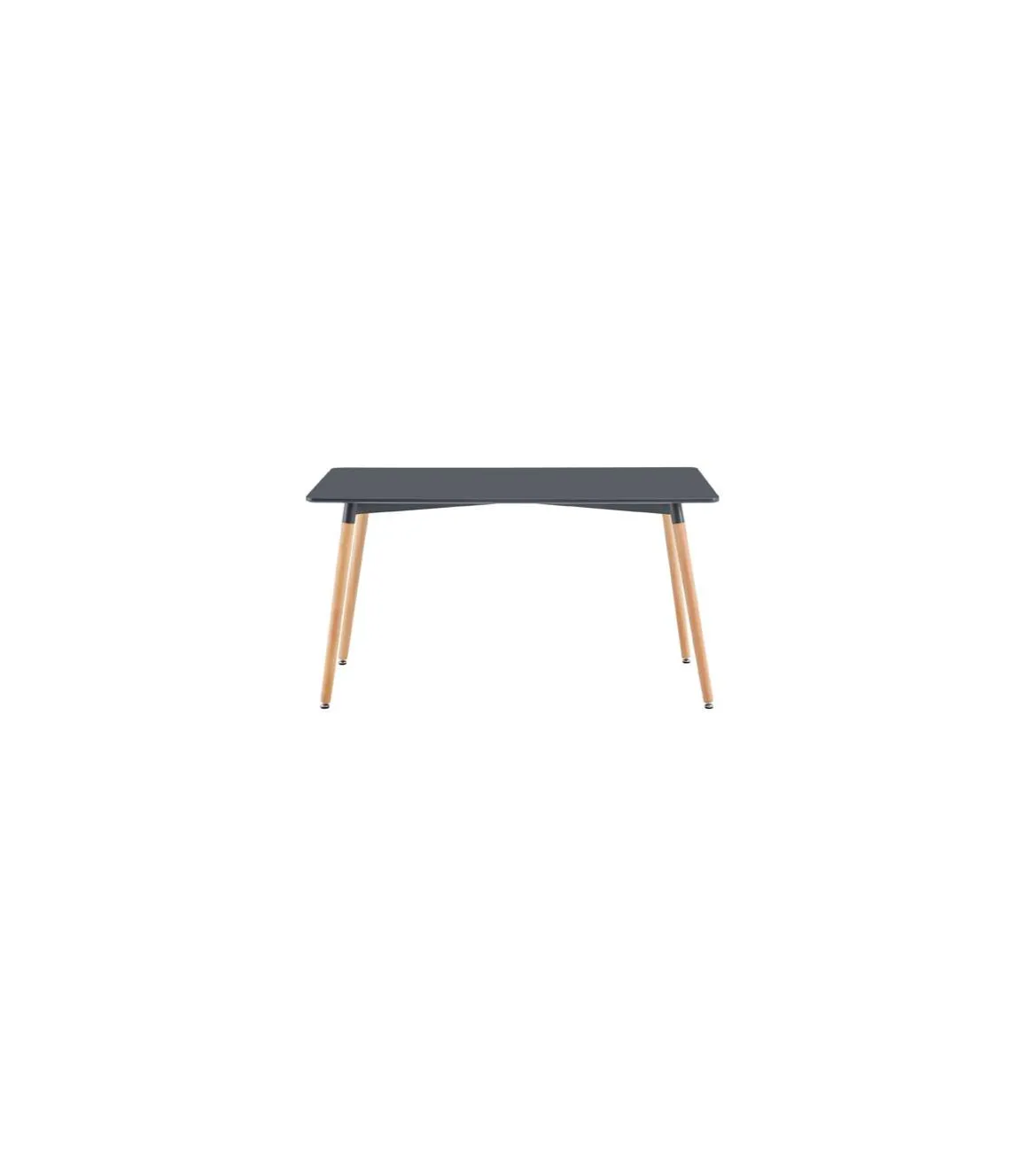Mesa rectangular Md-Nordika fija acabado gris, 75 cm(alto) 140 cm(ancho) 80 cm(fondo).