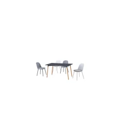 Mesa rectangular Md-Nordika fija acabado gris, 75 cm(alto) 140 cm(ancho) 80 cm(fondo).