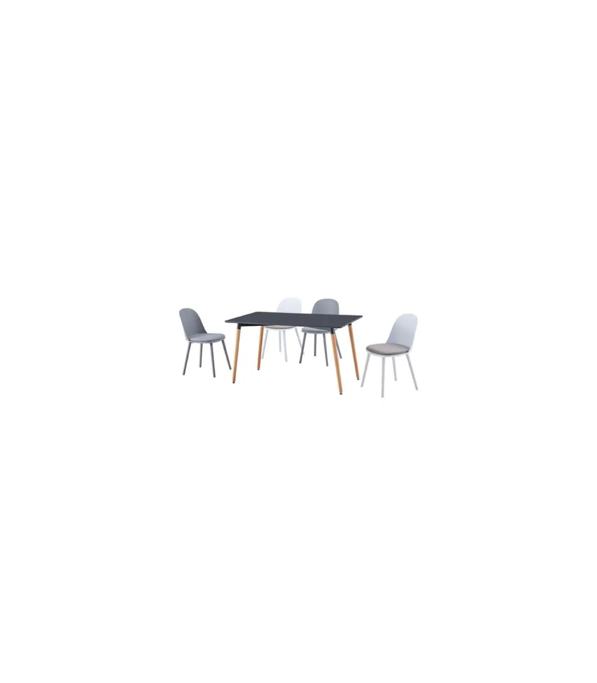 Mesa rectangular Md-Nordika fija acabado gris, 75 cm(alto) 140 cm(ancho) 80 cm(fondo).