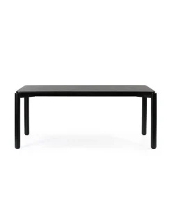Mesa rectangular para cocina o comedor modelo Atlas acabado negro, 100cm(ancho) 75cm(alto) 180cm(largo)