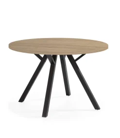 Mesa redonda de comedor Beli acabado natural, 77cm(alto) 120cm(ancho) 120cm(largo)