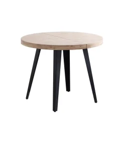 Mesa redonda extensible Berg roble nordish patas negras 76 cm(alto) 120/160/200cm(ancho) 120cm(largo)