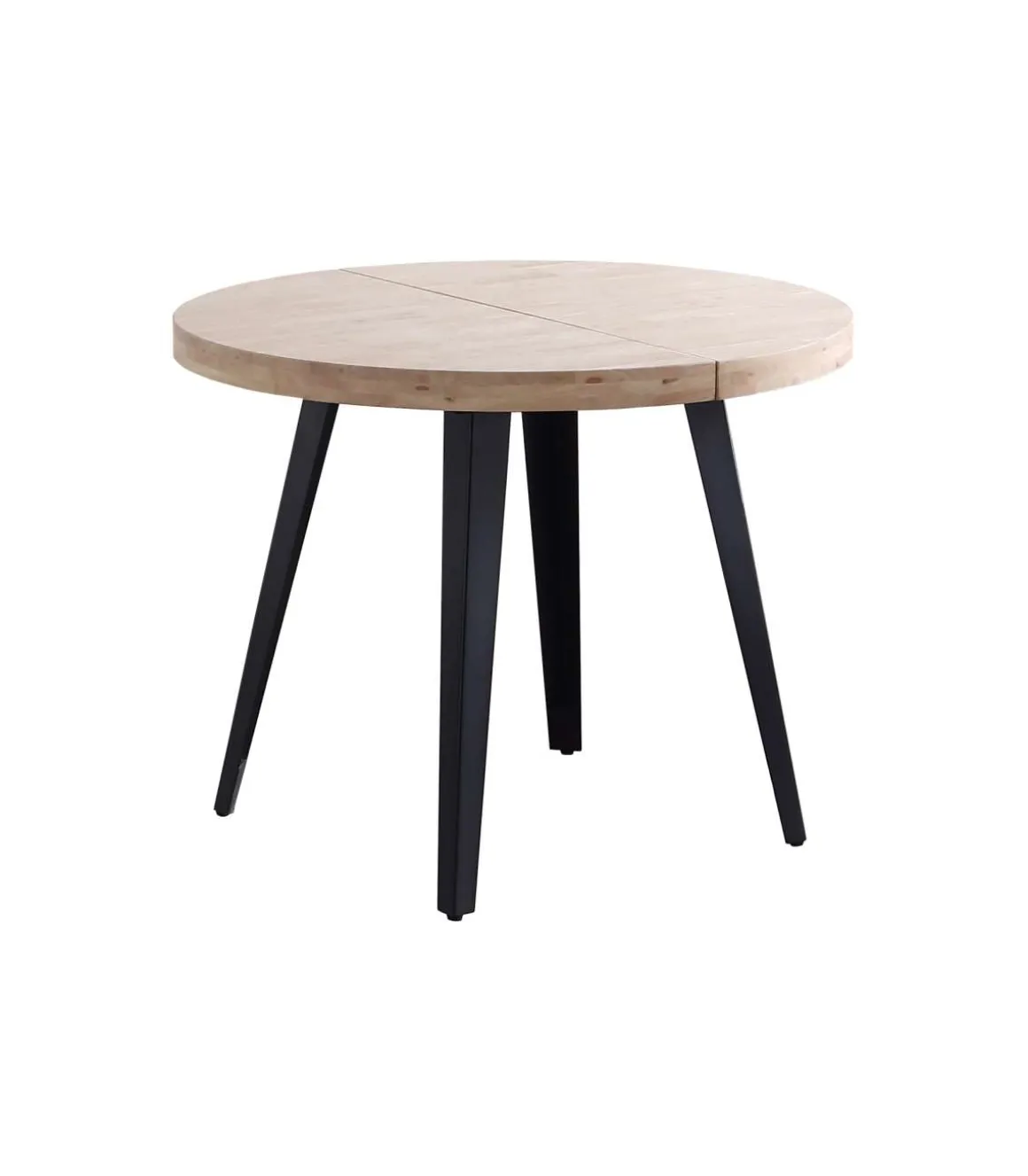 Mesa redonda extensible Berg roble nordish patas negras 76 cm(alto) 120/160/200cm(ancho) 120cm(largo)