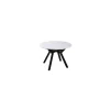Mesa redonda extensible de comedor Coliseo acabado blanco, 75cm(alto) 110/150cm(ancho) 110cm(fondo)