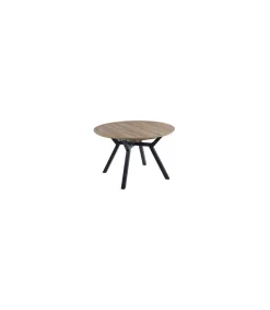 Mesa redonda extensible Delta acabado Oak/negro, 75cm(alto) 120-160cm(ancho) 120cm(largo)