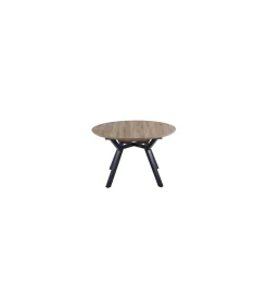 Mesa redonda extensible Delta acabado Oak/negro, 75cm(alto) 120-160cm(ancho) 120cm(largo)