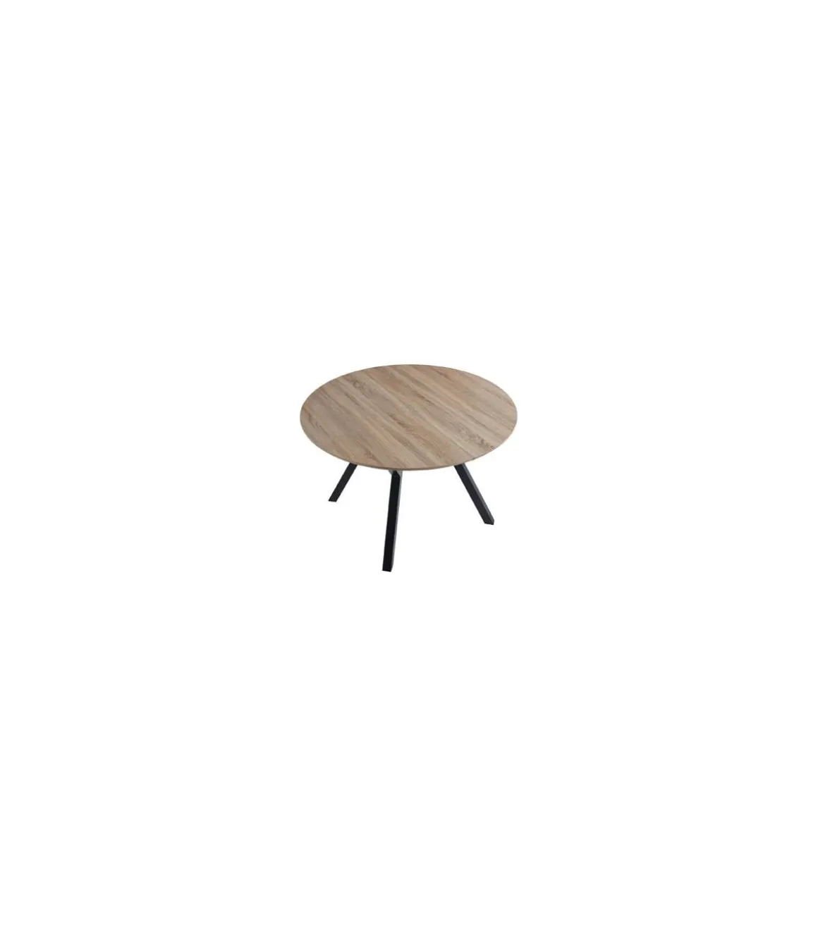 Mesa redonda extensible Delta acabado Oak/negro, 75cm(alto) 120-160cm(ancho) 120cm(largo)