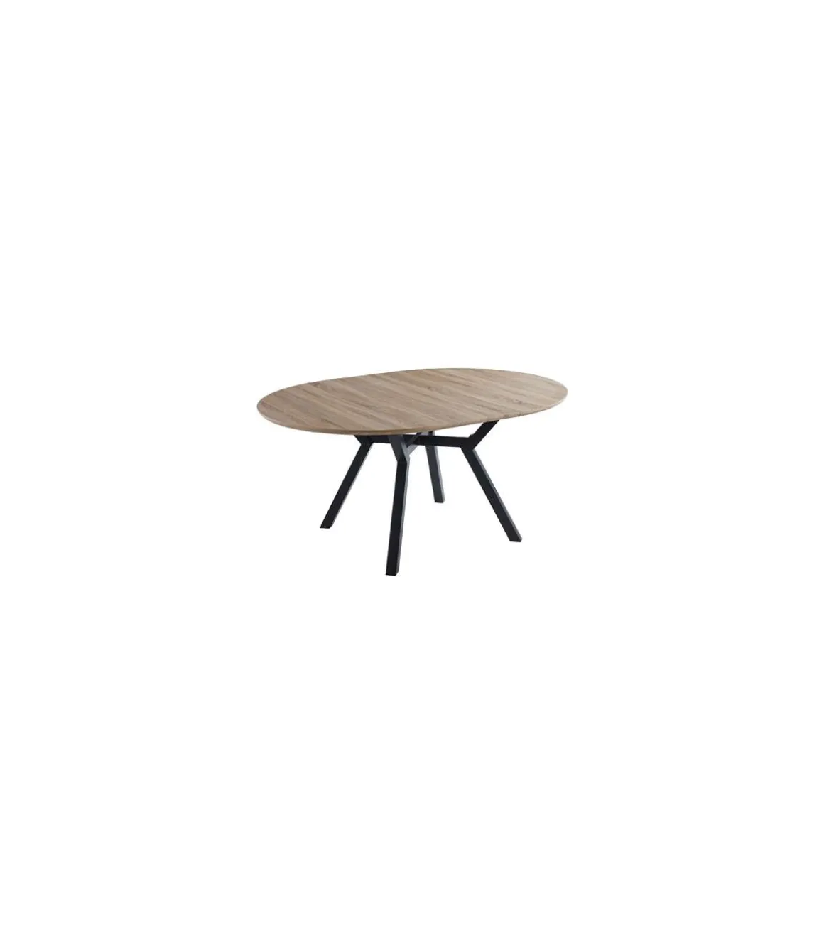 Mesa redonda extensible Delta acabado Oak/negro, 75cm(alto) 120-160cm(ancho) 120cm(largo)