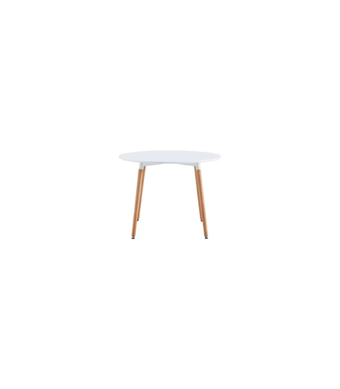 Mesa redonda fija Md-Nordika-100 acabado blanco/haya, 75cm(alto) 100cm(ancho) 100cm(fondo).
