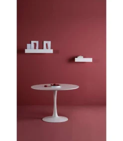 Mesa redonda Onda acabado blanco 75 cm(alto) 110 cm(ancho) 110 cm(largo)