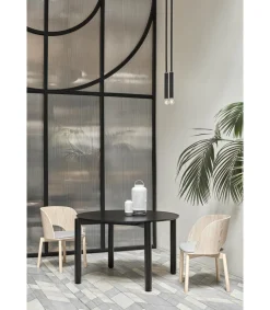 Mesa redonda para cocina o comedor modelo Atlas acabado negro, 120cm(ancho) 75.2cm(alto) 120cm(largo)
