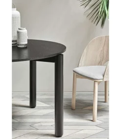Mesa redonda para cocina o comedor modelo Atlas acabado negro, 120cm(ancho) 75.2cm(alto) 120cm(largo)