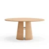 Mesa redonda para cocina o comedor modelo Cep acabado natural, 157cm(ancho) 75cm(alto) 157cm (largo)