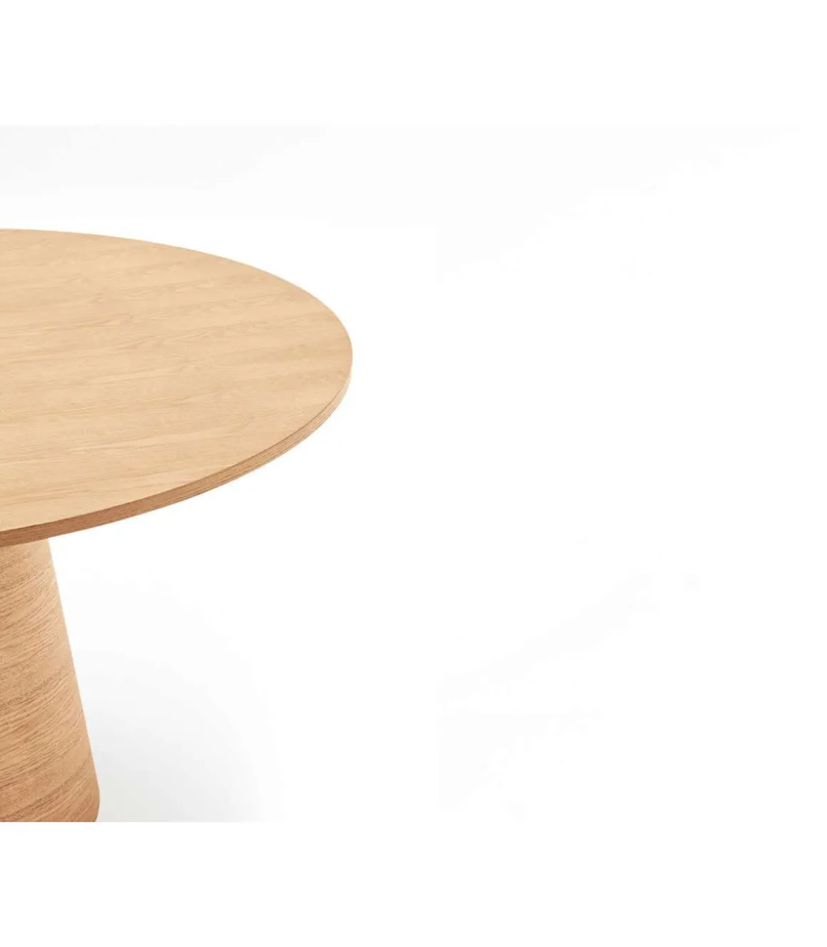 Mesa redonda para cocina o comedor modelo Cep acabado natural, 157cm(ancho) 75cm(alto) 157cm (largo)